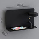 GobekUsa LED Shelf Wall Lamp with USB Charging Port & Switch