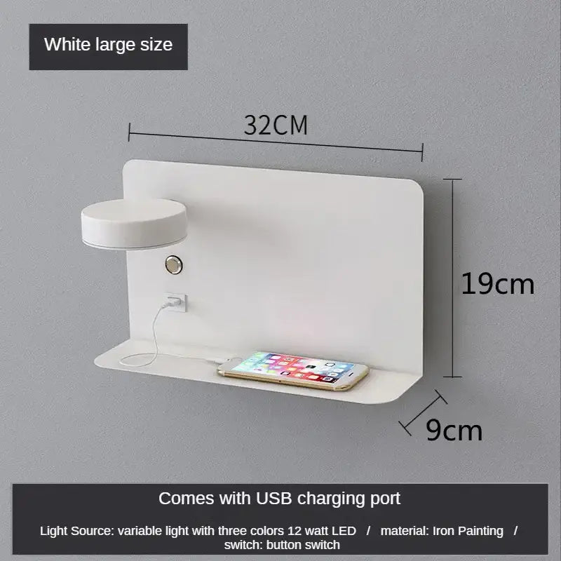 GobekUsa LED Shelf Wall Lamp with USB Charging Port & Switch, photo 12 of 12