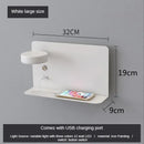 GobekUsa LED Shelf Wall Lamp with USB Charging Port & Switch