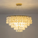 GobekUsa LED Shell Chandelier: Modern Gold Chrome Ceiling Hanging Light