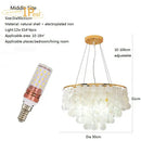 GobekUsa LED Shell Chandelier: Modern Gold Chrome Ceiling Hanging Light
