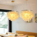 GobekUsa LED Shell Chandelier: Modern Gold Chrome Ceiling Hanging Light