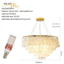 GobekUsa LED Shell Chandelier: Modern Gold Chrome Ceiling Hanging Light