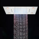GobekUsa LED Shower Faucet Ceiling Mount Rainfall Waterfall Head Shower Set