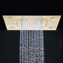 GobekUsa LED Shower Faucet Ceiling Mount Rainfall Waterfall Head Shower Set