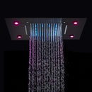 GobekUsa LED Shower Faucet Ceiling Mount Rainfall Waterfall Head Shower Set