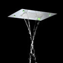 GobekUsa LED Shower Faucet Ceiling Mount Rainfall Waterfall Head Shower Set