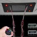 GobekUsa LED Shower Faucet Ceiling Mount Rainfall Waterfall Head Shower Set