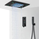 GobekUsa LED Shower Faucet Set Rain Waterfall System with Remote Control & Colorful Ceiling Display