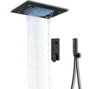 GobekUsa LED Shower Faucet Set Rain Waterfall System with Remote Control & Colorful Ceiling Display
