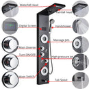 GobekUsa LED Shower Panel Column Bathtub Mixer Tap with Temperature Screen Massage.