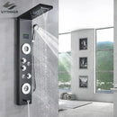 GobekUsa LED Shower Panel Column Bathtub Mixer Tap with Temperature Screen Massage.