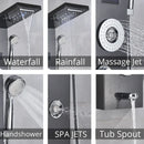 GobekUsa LED Shower Panel Column Bathtub Mixer Tap with Temperature Screen Massage.