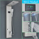 GobekUsa LED Shower Panel Column Faucet with Rainfall Waterfall, Back Jet, Mixer Tap