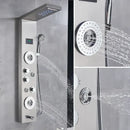 GobekUsa LED Shower Panel Column Faucet with Rainfall Waterfall, Back Jet, Mixer Tap