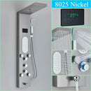 GobekUsa LED Shower Panel Column Faucet with Rainfall Waterfall, Back Jet, Mixer Tap