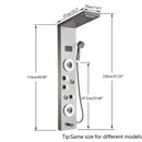 GobekUsa LED Shower Panel Column Faucet with Rainfall Waterfall, Back Jet, Mixer Tap