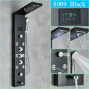 GobekUsa LED Shower Panel Column Faucet with Rainfall Waterfall, Back Jet, Mixer Tap
