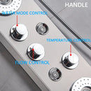 GobekUsa LED Shower Panel Column Faucet with Rainfall Waterfall, Back Jet, Mixer Tap