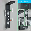 GobekUsa LED Shower Panel Column Faucet with Rainfall Waterfall, Back Jet, Mixer Tap