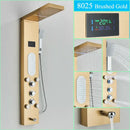 GobekUsa LED Shower Panel Column Faucet with Rainfall Waterfall, Back Jet, Mixer Tap