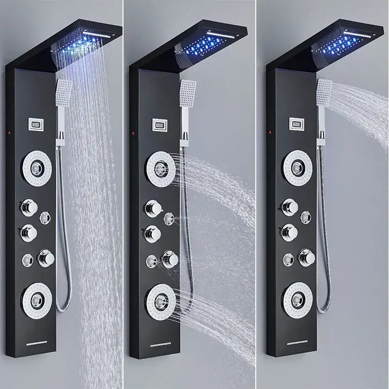GobekUsa LED Shower Panel Tower Rain/Waterfall Massage Spa Jets Bathroom Column, photo 2 of 11
