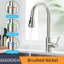 GobekUsa LED Single Hole Kitchen Faucet with Pull Out Spout and Stream Sprayer