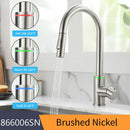 GobekUsa LED Single Hole Kitchen Faucet with Pull Out Spout and Stream Sprayer