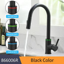 GobekUsa LED Single Hole Kitchen Faucet with Pull Out Spout and Stream Sprayer