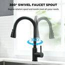 GobekUsa LED Single Hole Kitchen Faucet with Pull Out Spout and Stream Sprayer