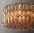 GobekUsa LED Smoke Glass Chandelier Pendant Light for Living Room Decor