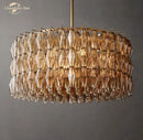 GobekUsa LED Smoke Glass Chandelier Pendant Light for Living Room Decor