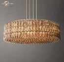 GobekUsa LED Smoke Glass Chandelier Pendant Light for Living Room Decor