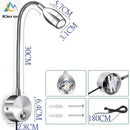 Silver flexible led snake wall lamp bedroom reading light by Decorbites