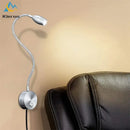 Silver flexible led snake wall lamp bedroom reading light by Decorbites