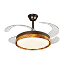 GobekUsa LED Solid Wood Round Ceiling Fan Light with Remote Control