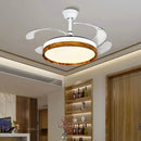 GobekUsa LED Solid Wood Round Ceiling Fan Light with Remote Control