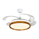 GobekUsa LED Solid Wood Round Ceiling Fan Light with Remote Control