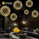 GobekUsa LED Spark Ball Chandelier Fireworks Pendant Light - Modern Luxury Stainless Steel