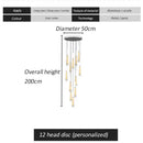 GobekUsa LED Spiral Chandelier Black Chrome Gold Pendant Light Modern Stairwell Lighting