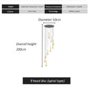 GobekUsa LED Spiral Chandelier Black Chrome Gold Pendant Light Modern Stairwell Lighting