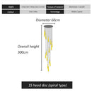 GobekUsa LED Spiral Chandelier for Home, Black Chrome Gold Stairwell Lighting