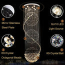 GobekUsa LED Spiral Crystal Ball Chandelier for Staircase | Modern Indoor Hanging Light Fixture