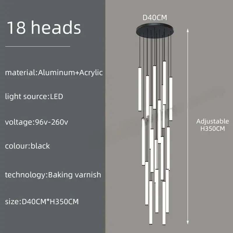 GobekUsa LED Spiral Staircase Ceiling Chandelier, photo 8 of 35