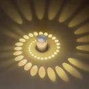 Modern silver led spiral wall light living room rgb art lamp by Decorbites