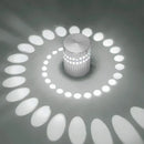 Modern silver led spiral wall light living room rgb art lamp by Decorbites