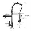 GobekUsa LED Spring Kitchen Faucet: Dual Swivel Spout, Pull Down, Hot Cold Mixer Tap