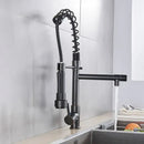 GobekUsa LED Spring Kitchen Faucet: Dual Swivel Spout, Pull Down, Hot Cold Mixer Tap