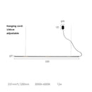 GobekUsa LED Square Sensor Chandelier for Living Room Lighting