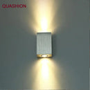 Modern black & gold led square wall lamp bedroom up down spot light by Decorbites